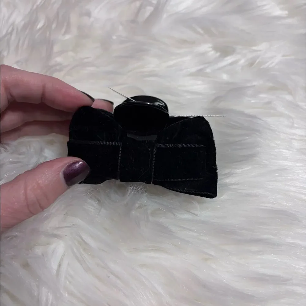 J. Crew Black Velvet Bow Hair Clip